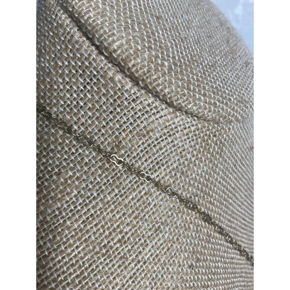 Gold-Tone Necklace With White Oval Pendant & Adjustable Chain - Picture 3 of 4